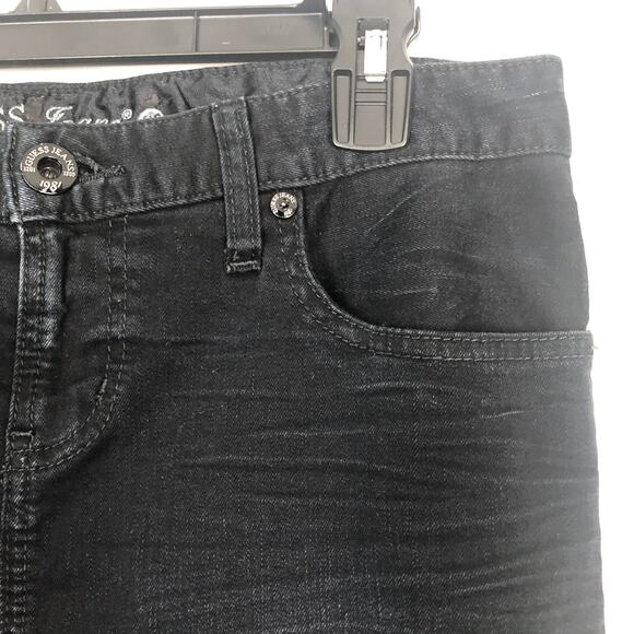 Guess Jeans 5-Pocket Black Washed Denim Skirt Size 26 - Picture 4 of 10